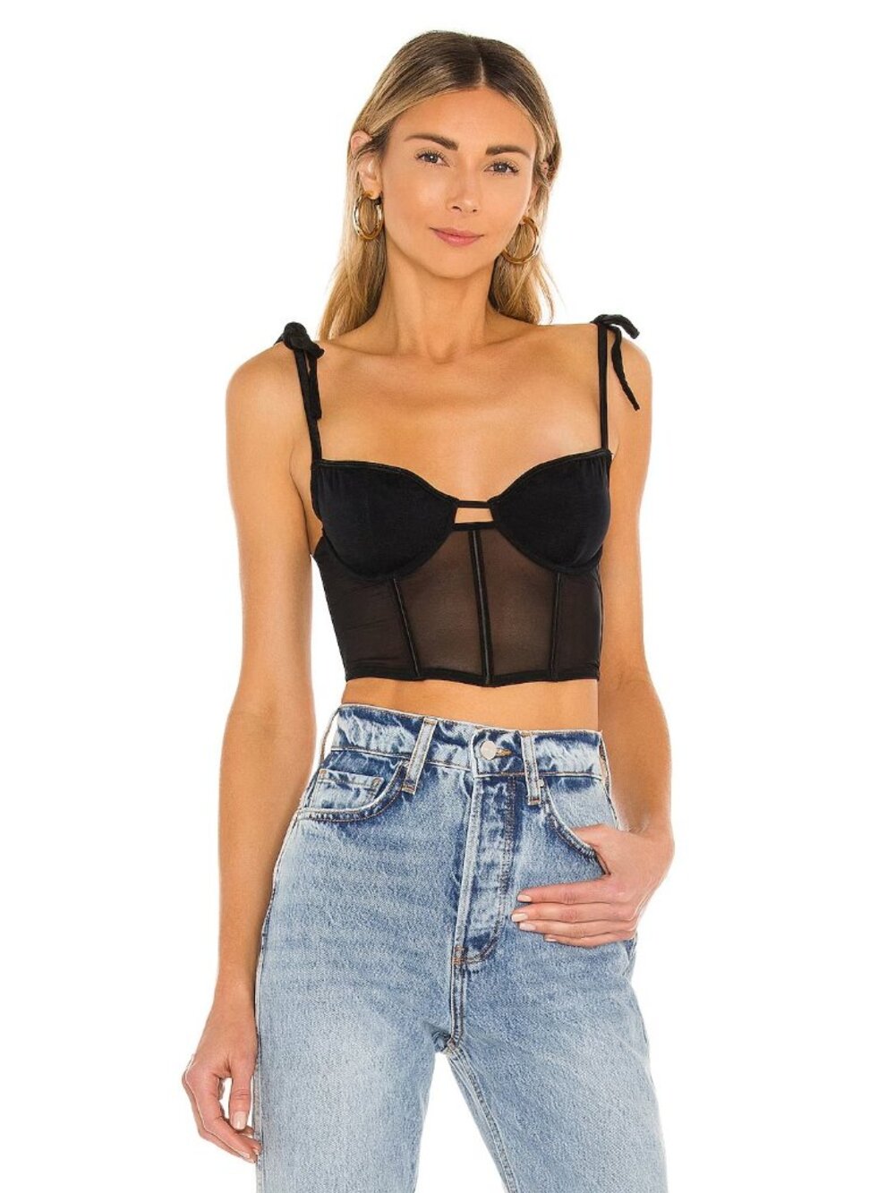 KAT THE LABEL Femme Bustier Top Black